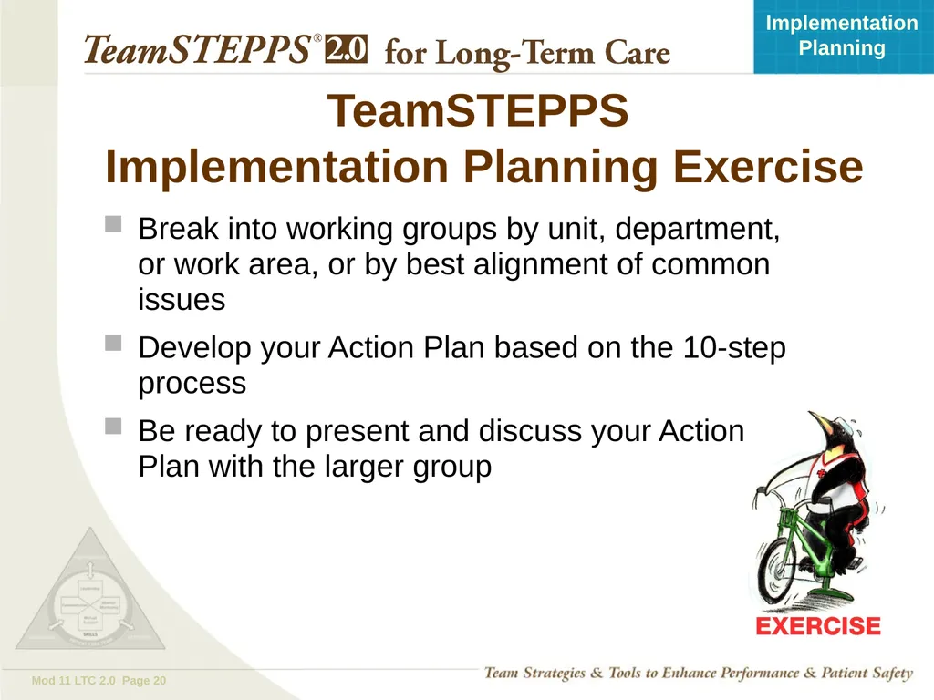 Implementation Planning Objectives Describe the - slide 20 of 20