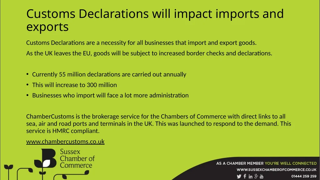 EU Transition Impacts on East Sussex The BCC is a - slide 12 of 26
