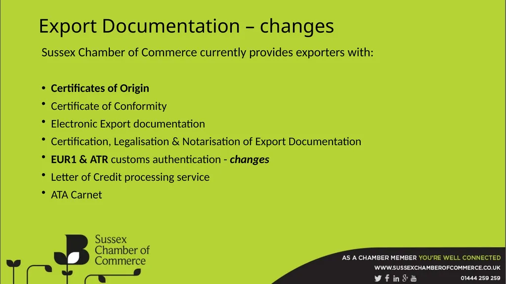 EU Transition Impacts on East Sussex The BCC is a - slide 10 of 26