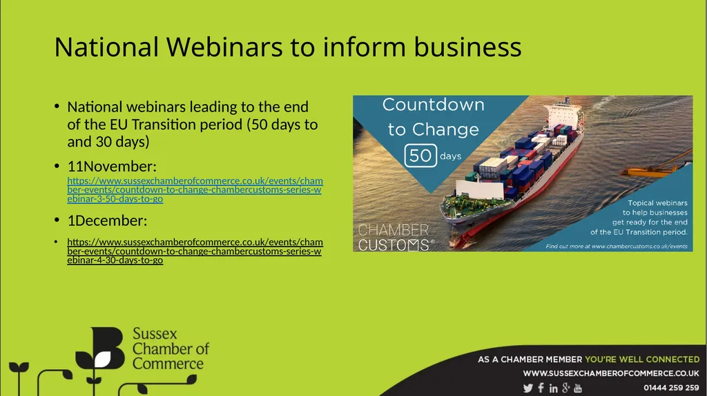 EU Transition Impacts on East Sussex The BCC is a - slide 23 of 26