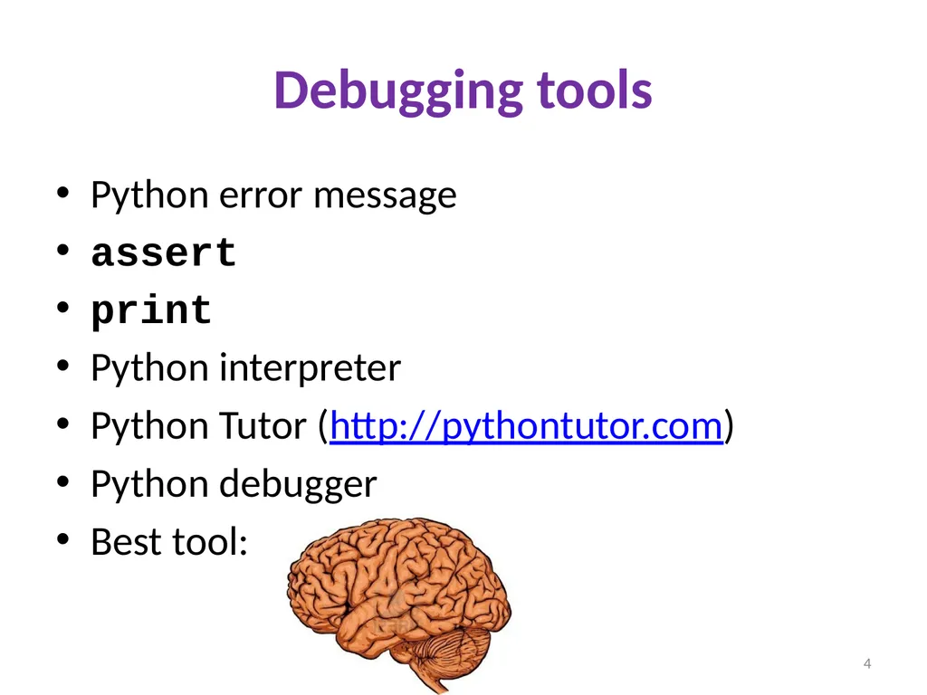 Debugging Ruth Anderson UW CSE 160 Autumn 2022 1 - slide 4 of 21