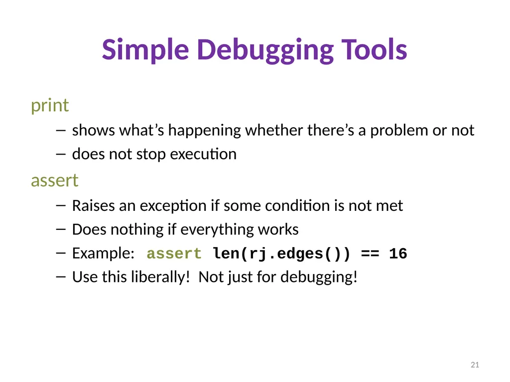 Debugging Ruth Anderson UW CSE 160 Autumn 2022 1 - slide 21 of 21
