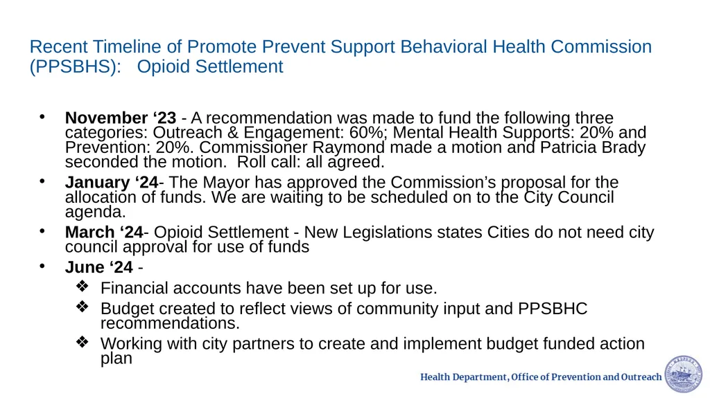 Opioid Settlement Updates Promote Prevent Support - slide 2 of 9