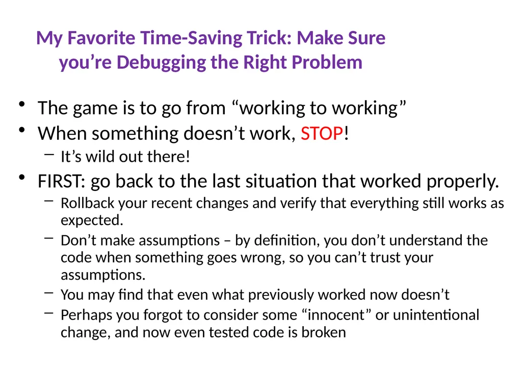 Debugging Michael Ernst CSE 140 University of - slide 16 of 20