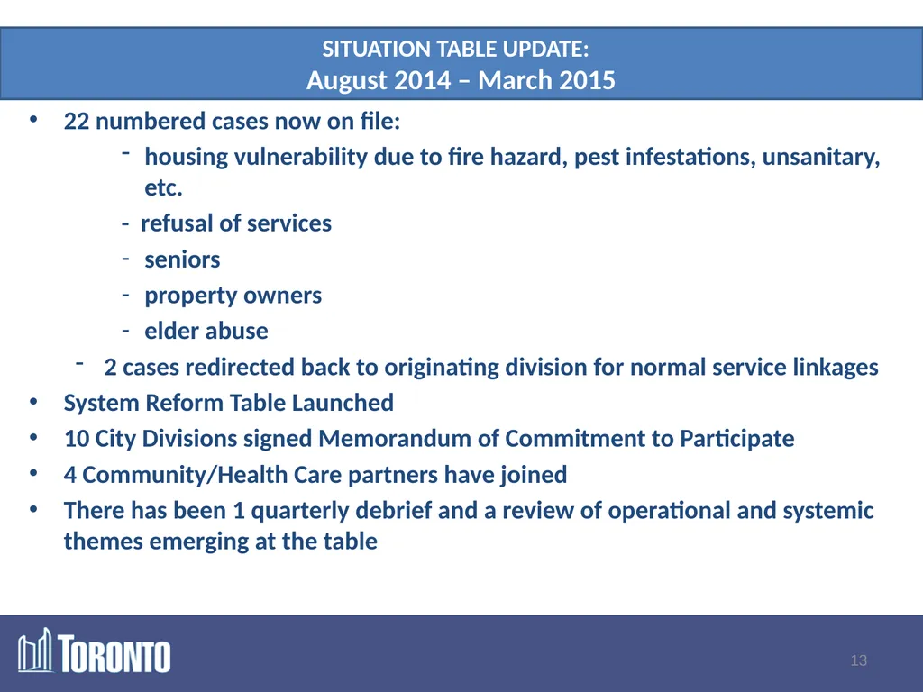 Program Update: The Specialized Program for - slide 13 of 19