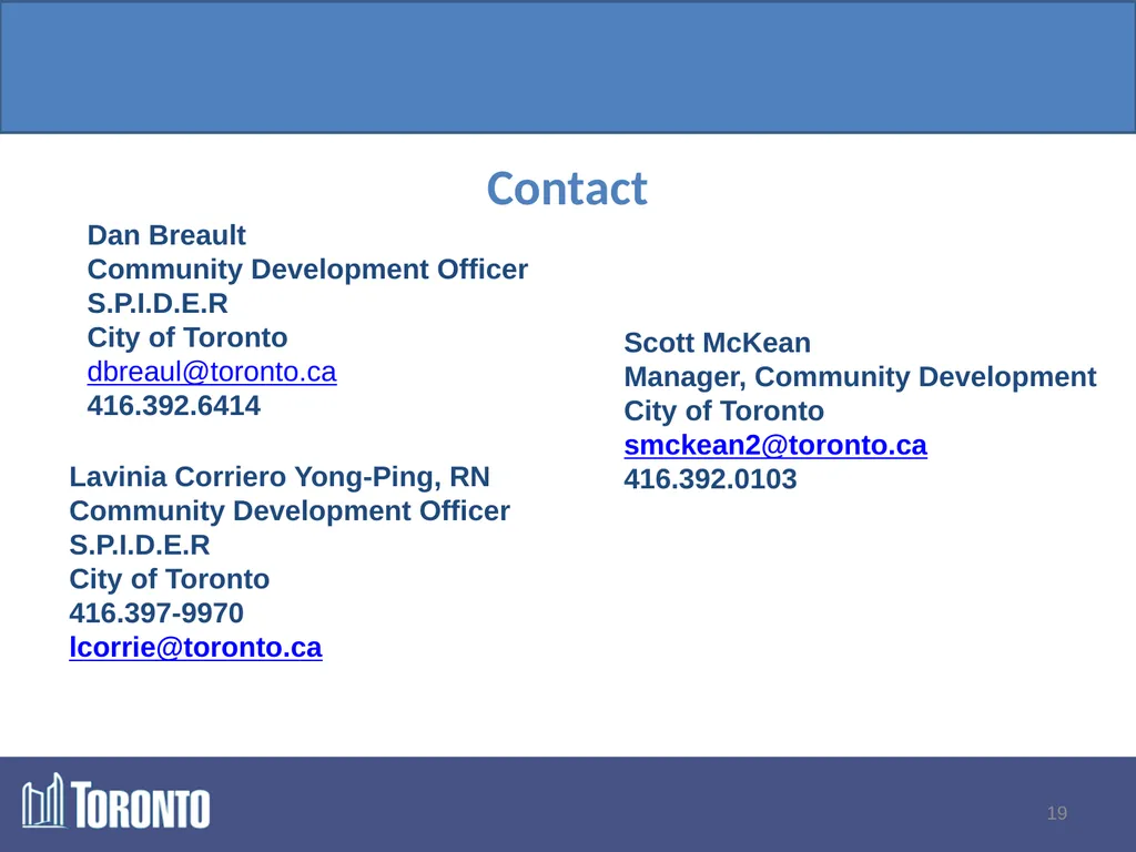 Program Update: The Specialized Program for - slide 19 of 19