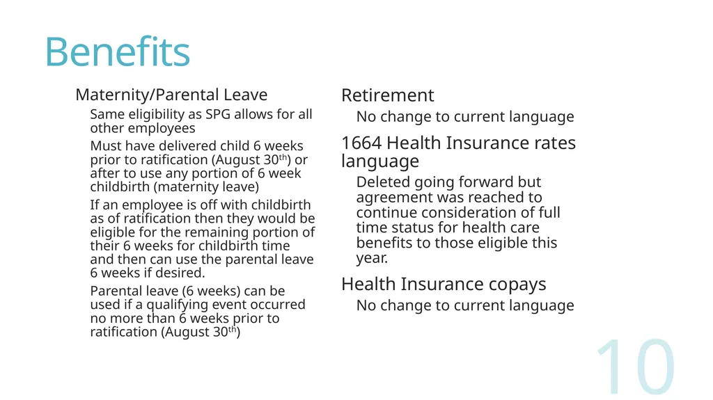 2018 Nursing Contract Summary Joint presentation - slide 10 of 49