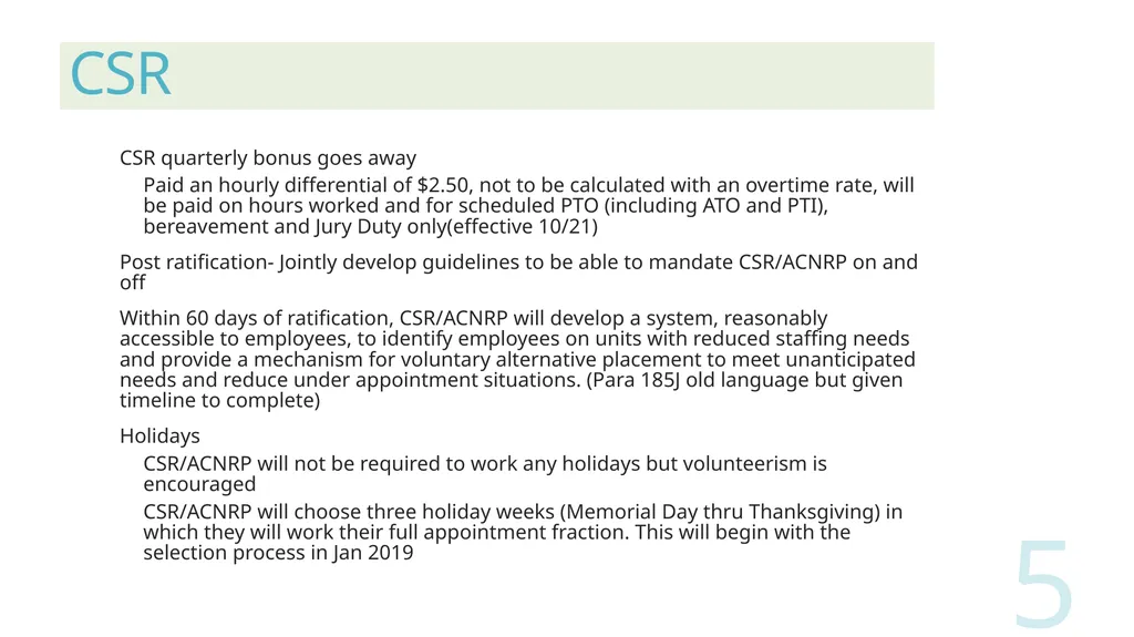 2018 Nursing Contract Summary Joint presentation - slide 5 of 49