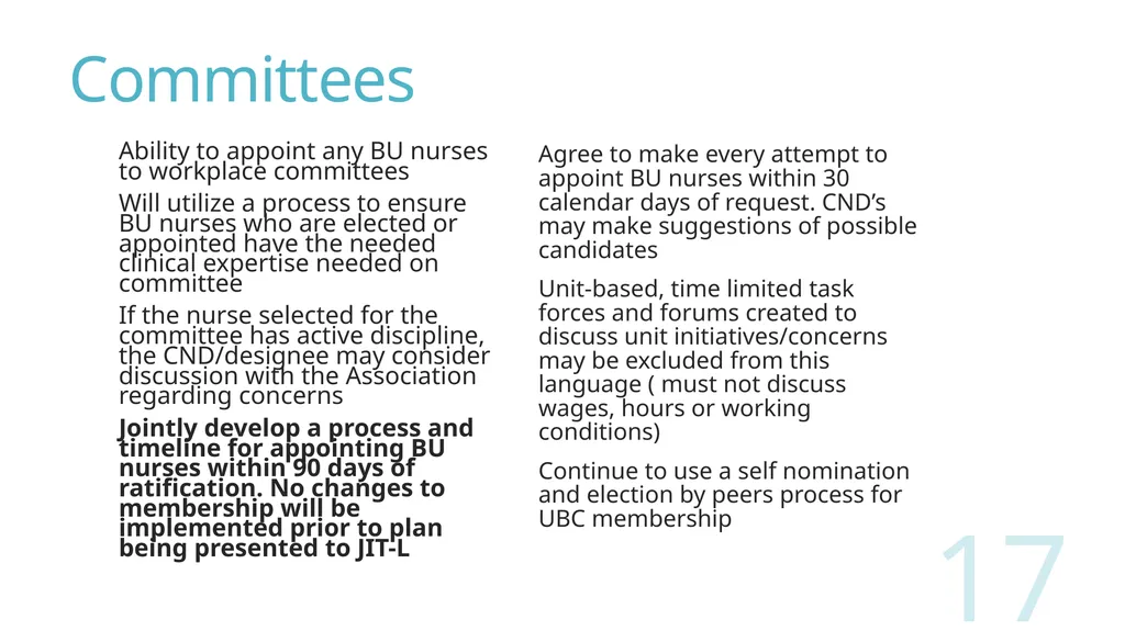 2018 Nursing Contract Summary Joint presentation - slide 17 of 49