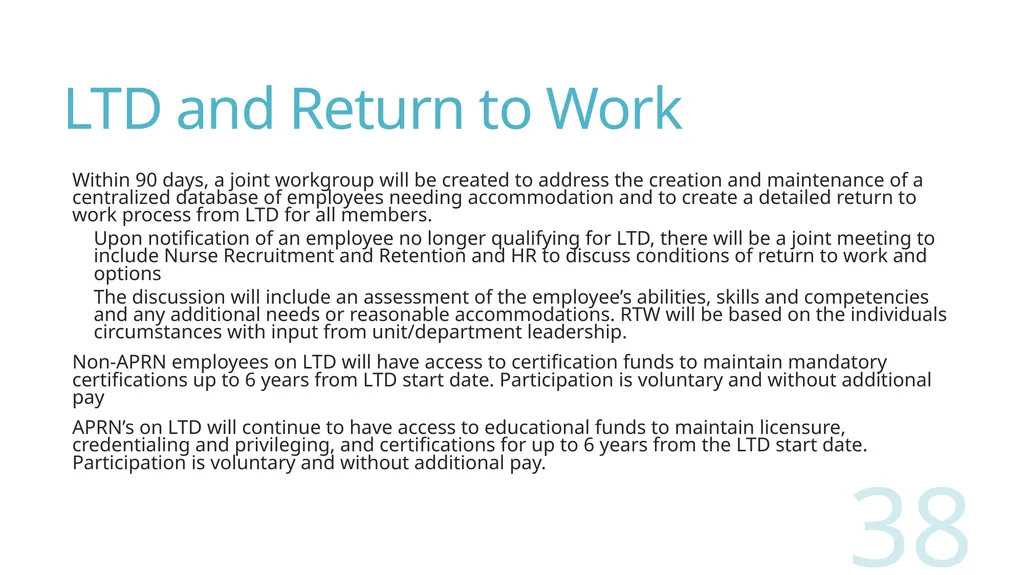 2018 Nursing Contract Summary Joint presentation - slide 38 of 49
