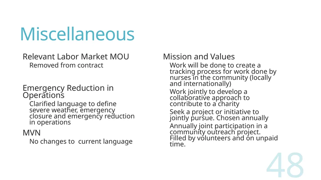 2018 Nursing Contract Summary Joint presentation - slide 48 of 49
