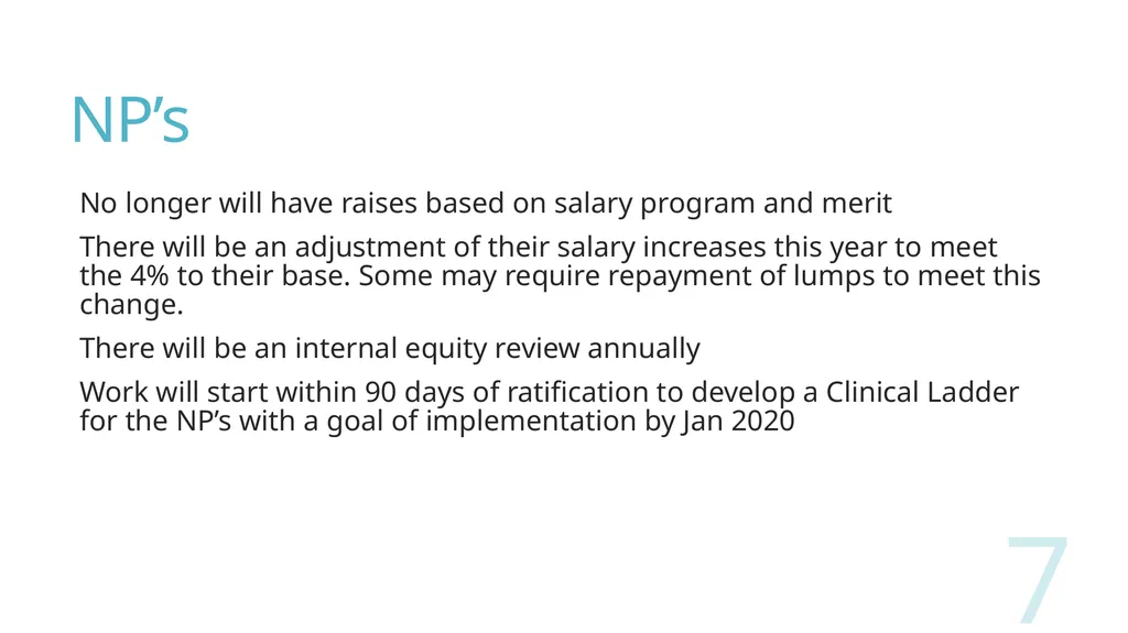 2018 Nursing Contract Summary Joint presentation - slide 7 of 49