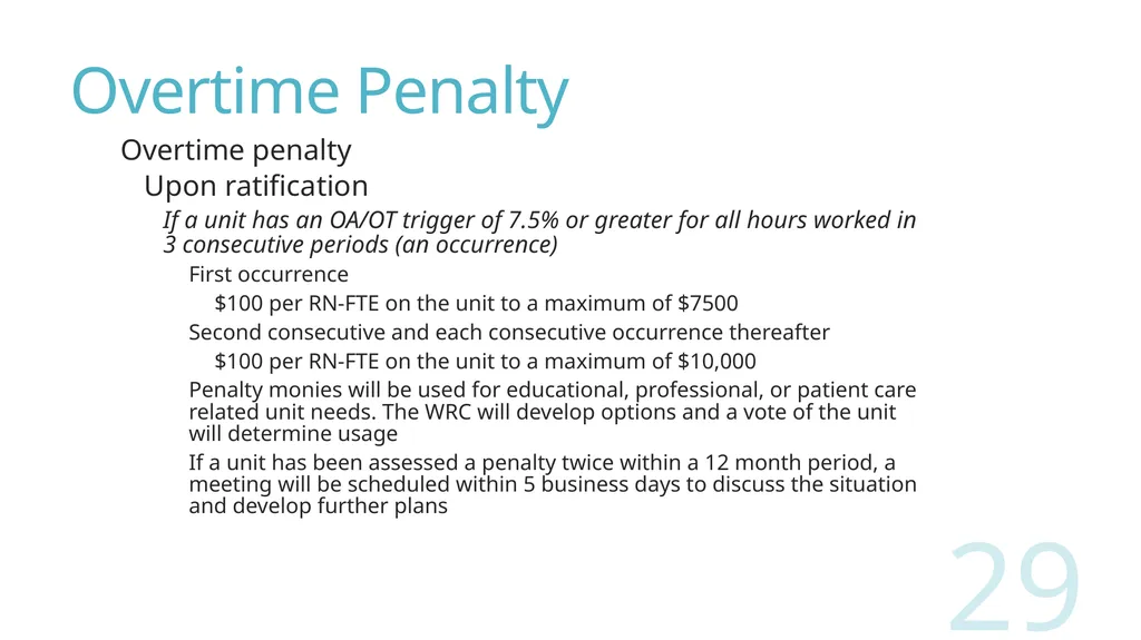 2018 Nursing Contract Summary Joint presentation - slide 29 of 49