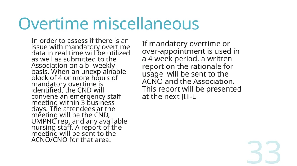 2018 Nursing Contract Summary Joint presentation - slide 33 of 49