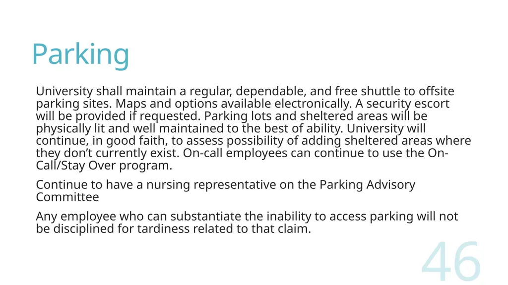 2018 Nursing Contract Summary Joint presentation - slide 46 of 49