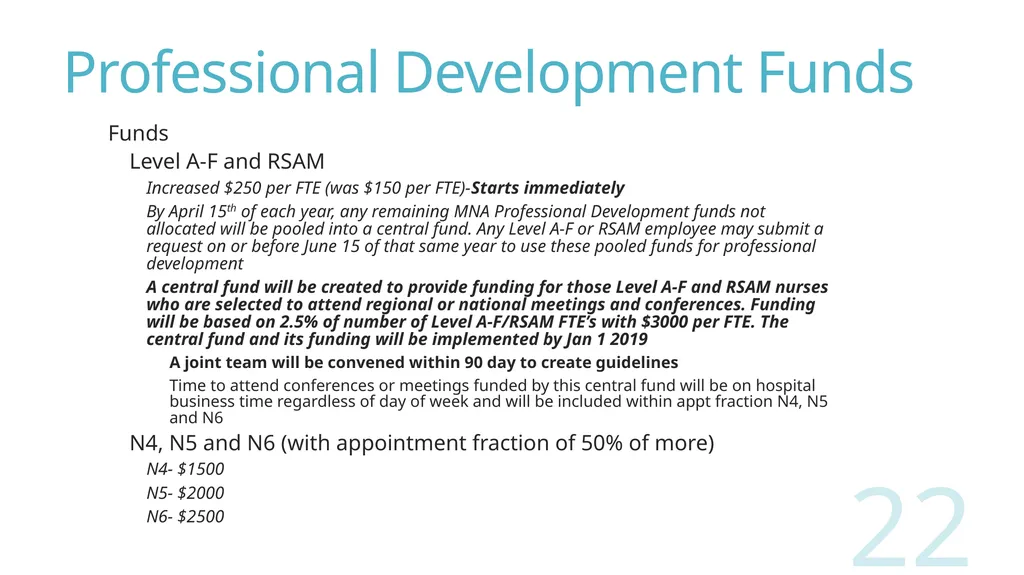 2018 Nursing Contract Summary Joint presentation - slide 22 of 49