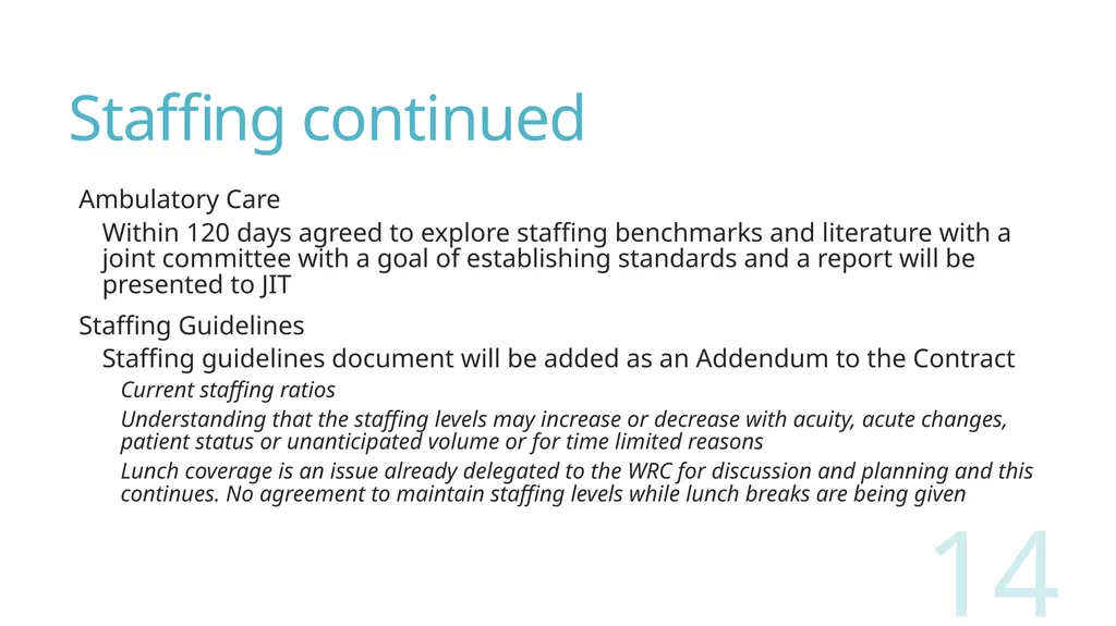 2018 Nursing Contract Summary Joint presentation - slide 14 of 49