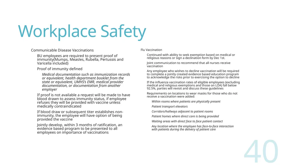 2018 Nursing Contract Summary Joint presentation - slide 40 of 49