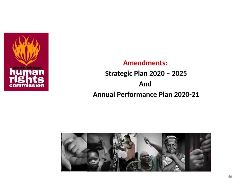 SOUTH AFRICAN HUMAN RIGHTS COMMISSION Performance - slide 46 of 49