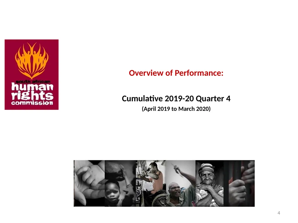 SOUTH AFRICAN HUMAN RIGHTS COMMISSION Performance - slide 4 of 49