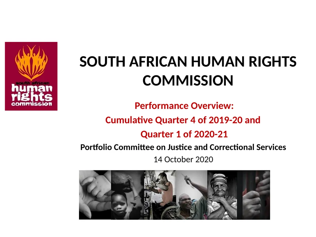 SOUTH AFRICAN HUMAN RIGHTS COMMISSION Performance - slide 1 of 49