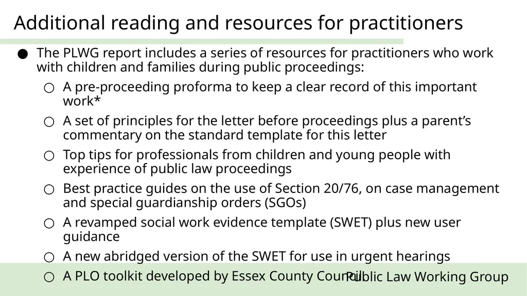 Public Law Working Group President of the Family - slide 10 of 73