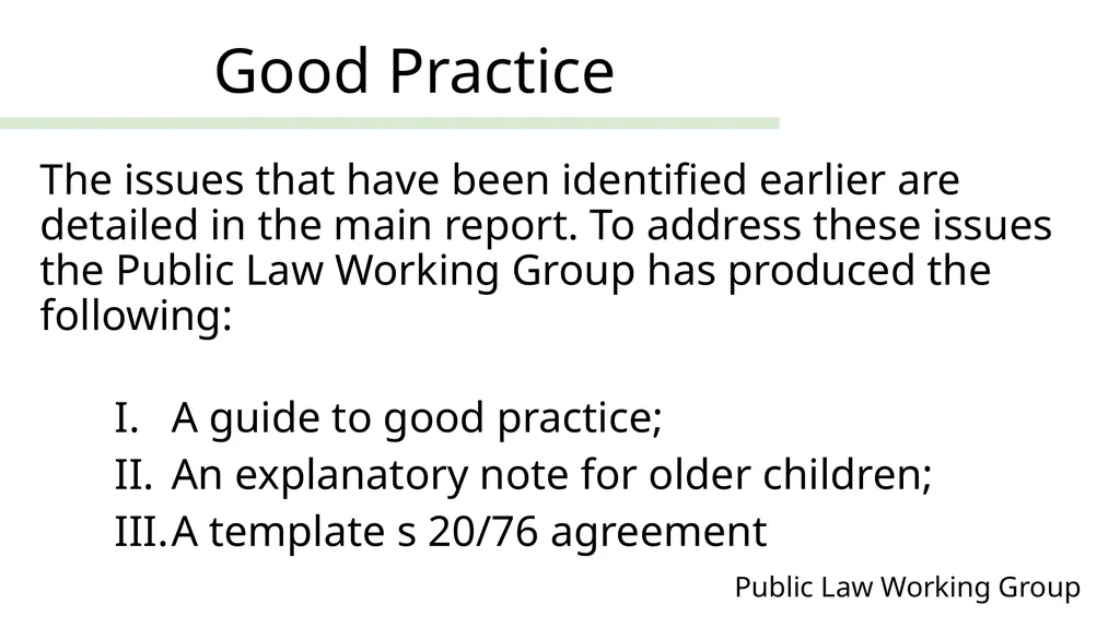 Public Law Working Group President of the Family - slide 22 of 73