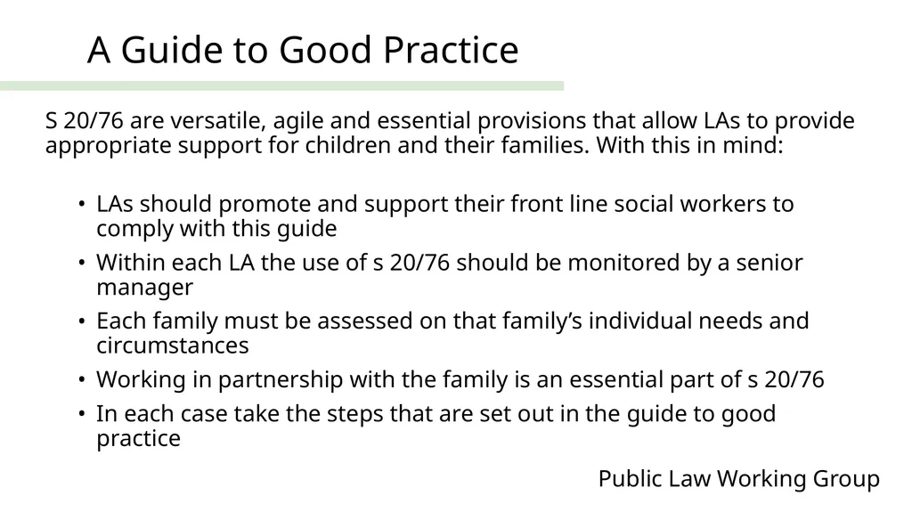 Public Law Working Group President of the Family - slide 23 of 73