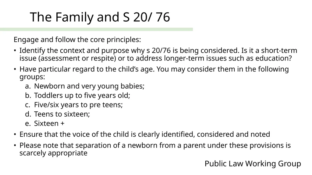 Public Law Working Group President of the Family - slide 24 of 73