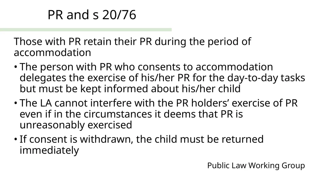 Public Law Working Group President of the Family - slide 29 of 73
