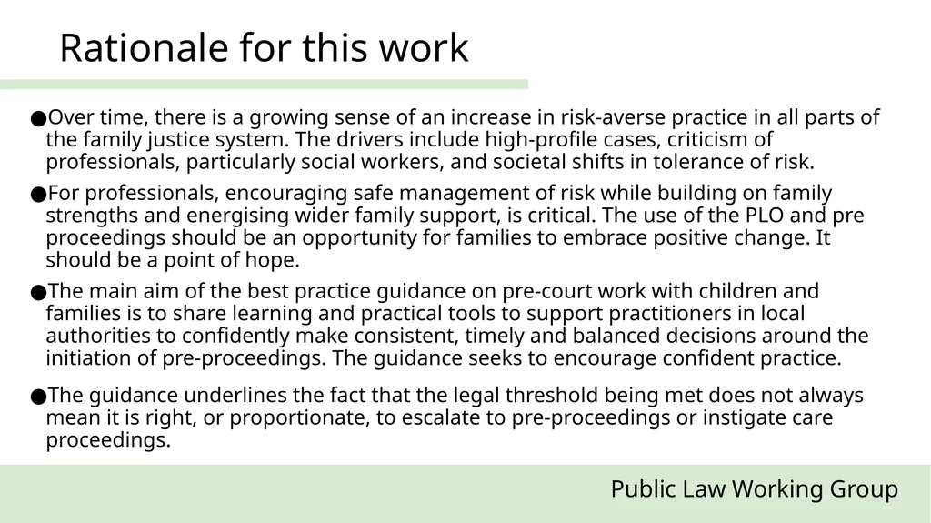 Public Law Working Group President of the Family - slide 3 of 73