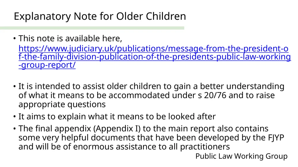 Public Law Working Group President of the Family - slide 31 of 73