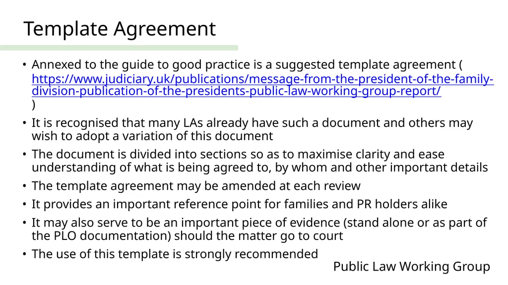 Public Law Working Group President of the Family - slide 32 of 73