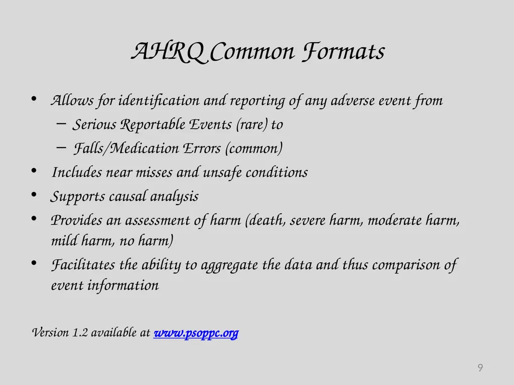 Preventable Adverse Event (PAE) Reporting-101 - slide 9 of 40