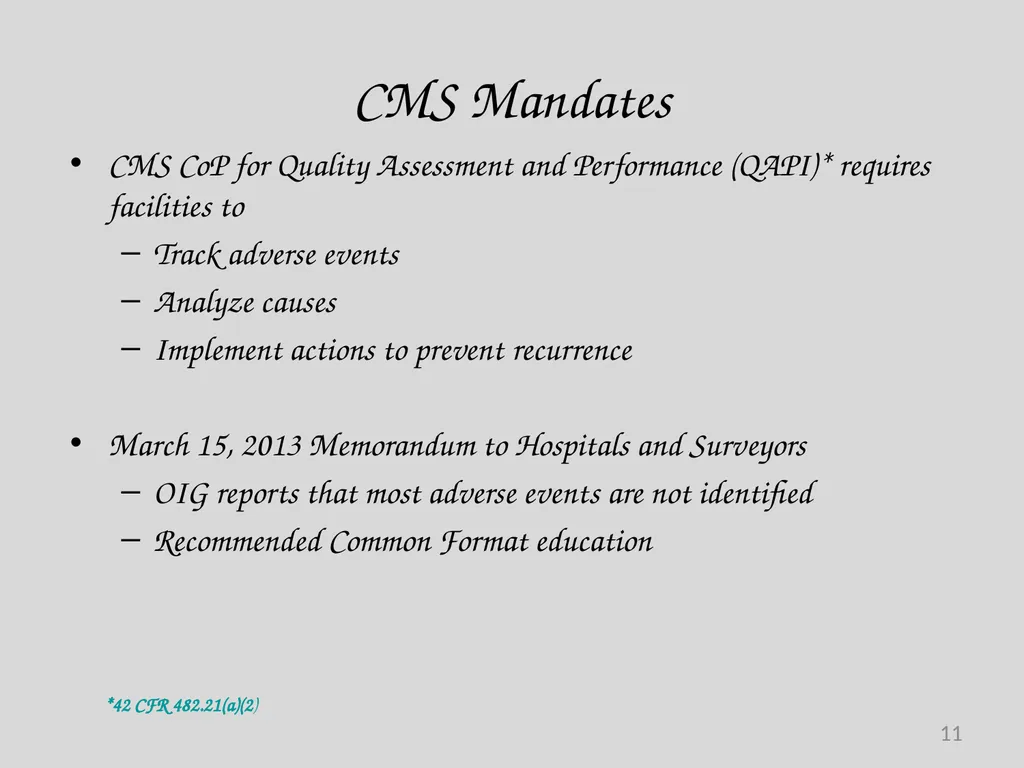 Preventable Adverse Event (PAE) Reporting-101 - slide 11 of 40