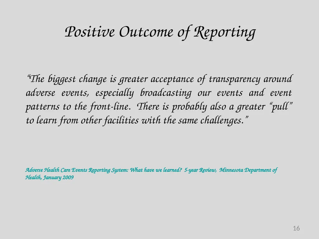 Preventable Adverse Event (PAE) Reporting-101 - slide 16 of 40