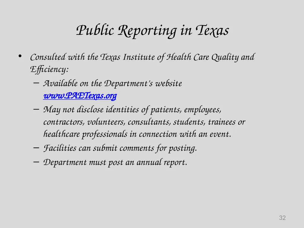 Preventable Adverse Event (PAE) Reporting-101 - slide 32 of 40