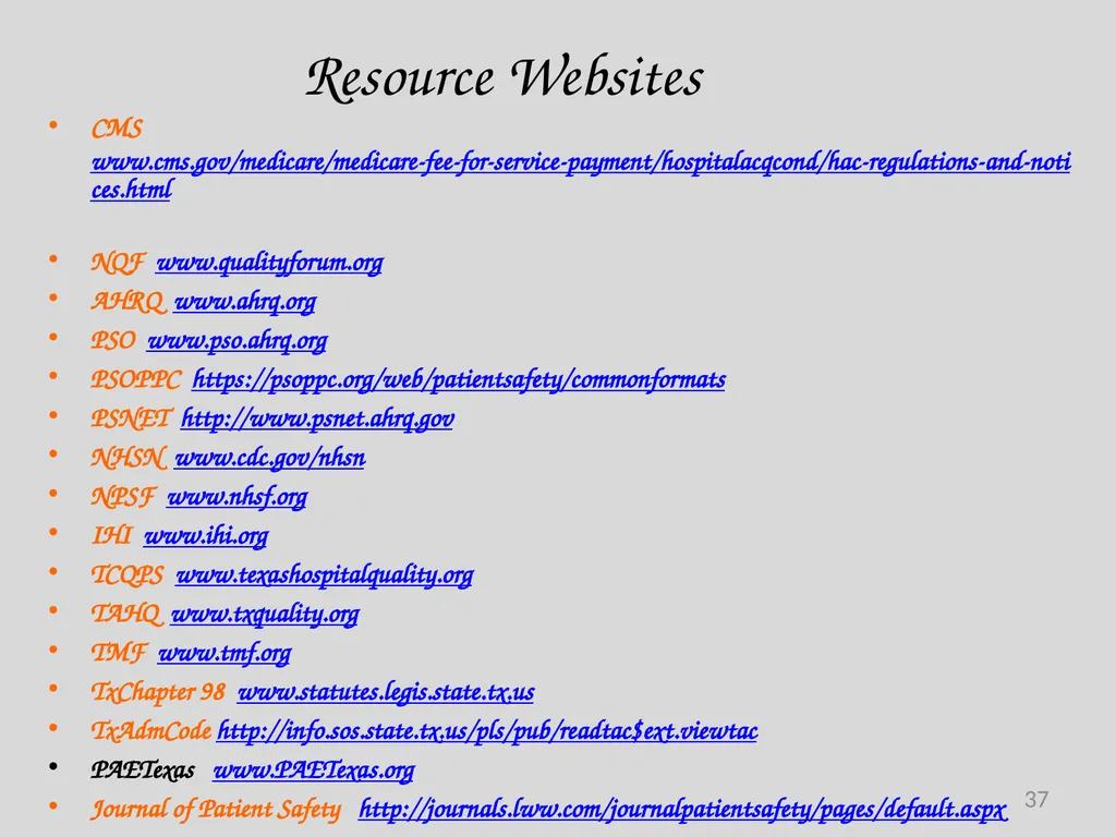 Preventable Adverse Event (PAE) Reporting-101 - slide 37 of 40