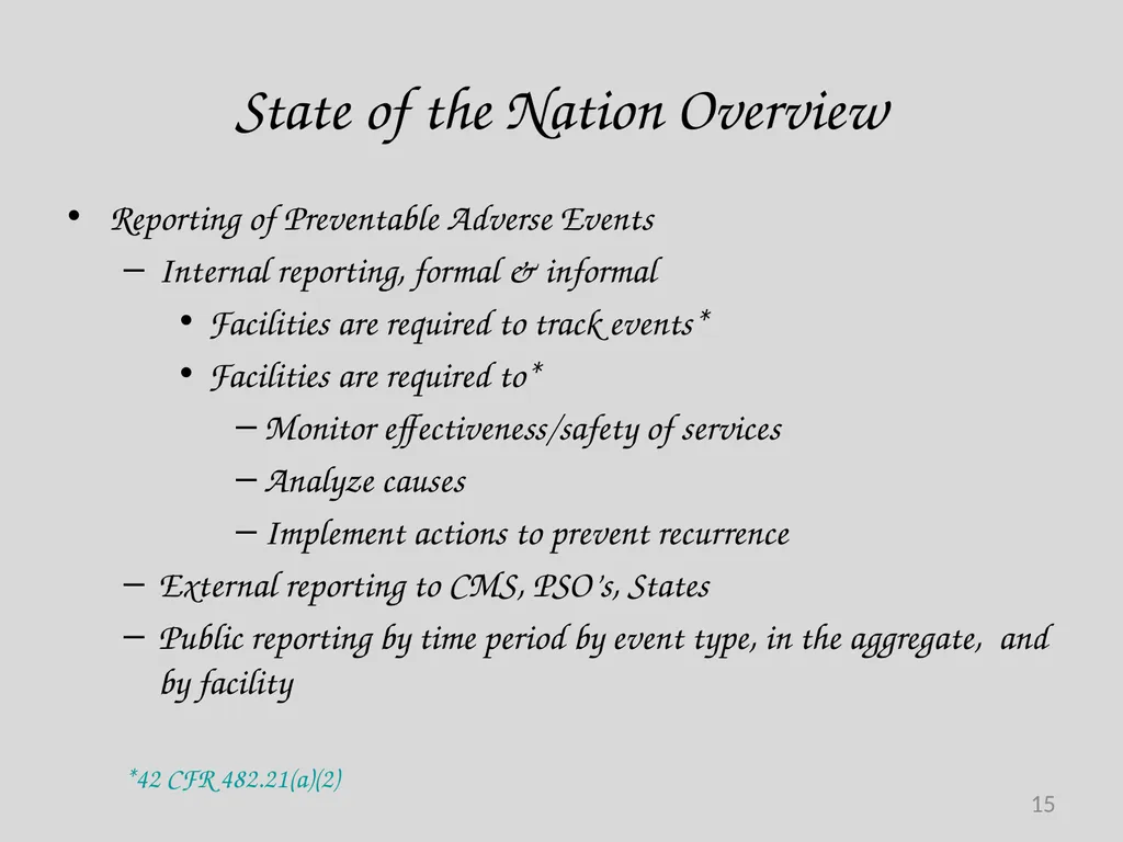 Preventable Adverse Event (PAE) Reporting-101 - slide 15 of 40