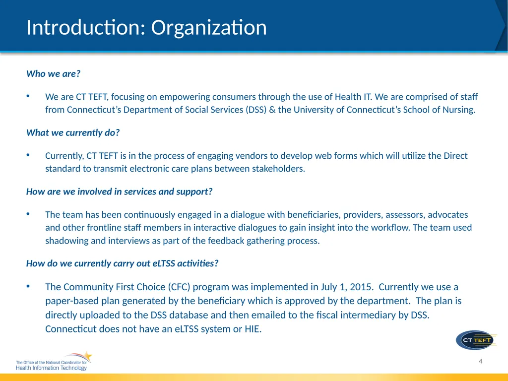 electronic Long-Term Services & Supports (eLTSS) - slide 4 of 18