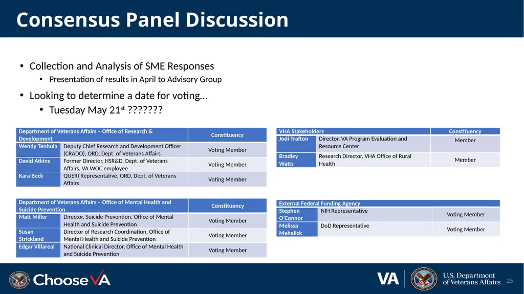 Suicide Prevention: Advisory Group Monthly Meeting - slide 25 of 28
