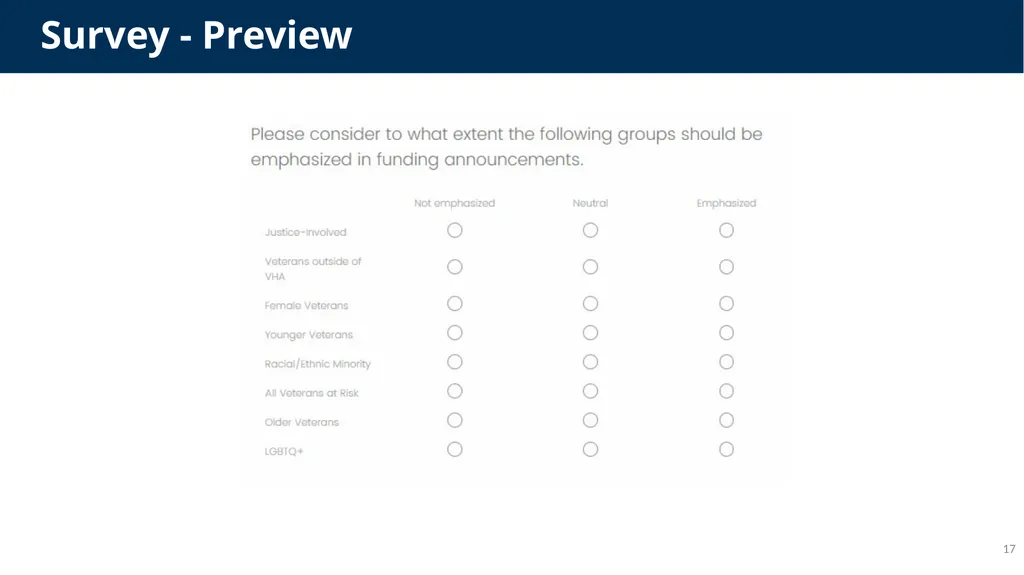 Suicide Prevention: Advisory Group Monthly Meeting - slide 17 of 28