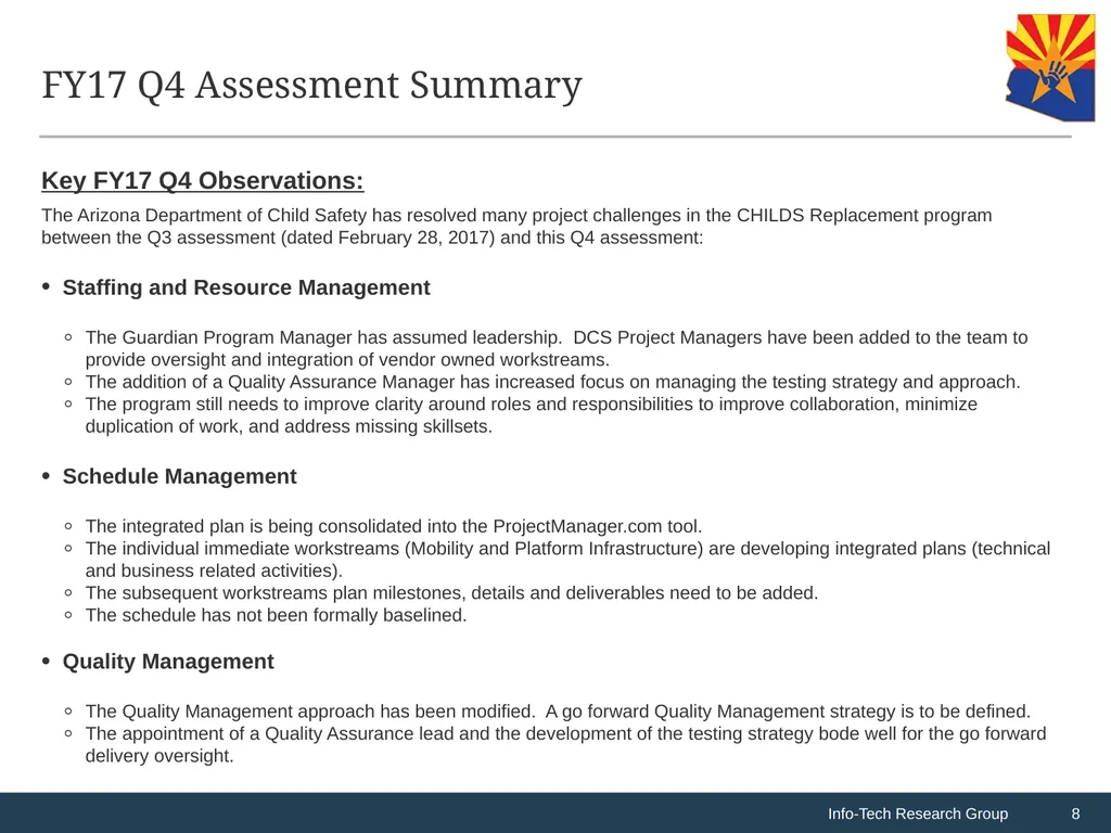 CHILDS Replacement Program: F2017 Q4 Assessment - slide 8 of 33