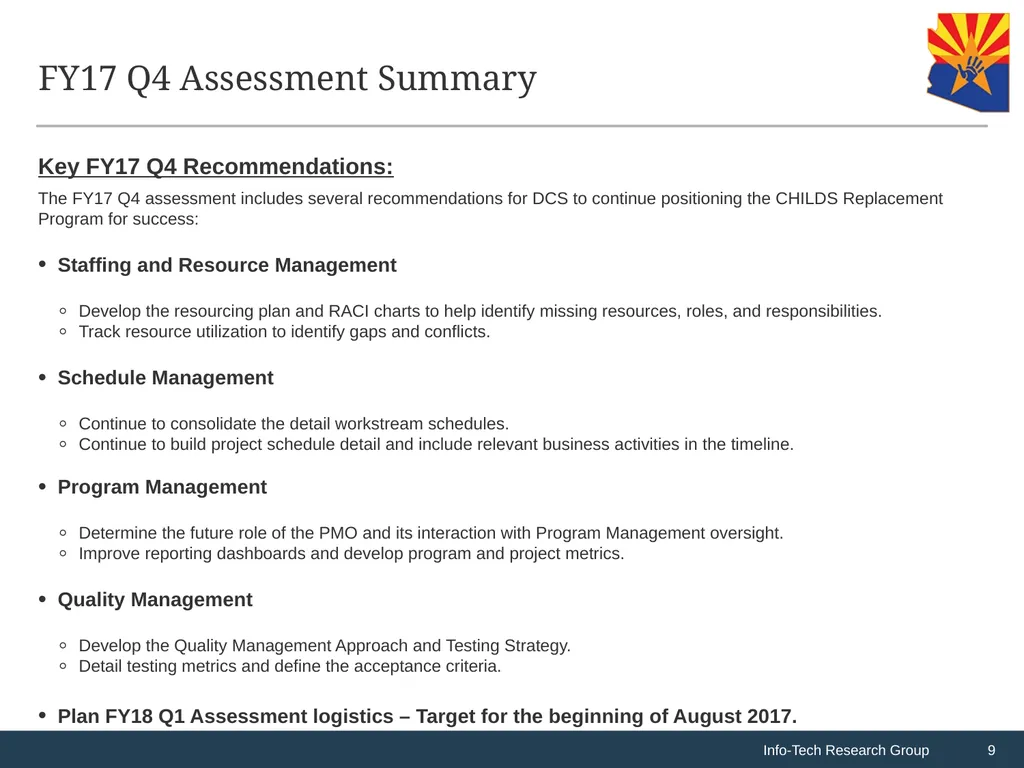 CHILDS Replacement Program: F2017 Q4 Assessment - slide 9 of 33