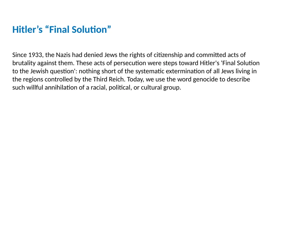 World War II (1931-1945) Lesson 7 The Holocaust - slide 8 of 18