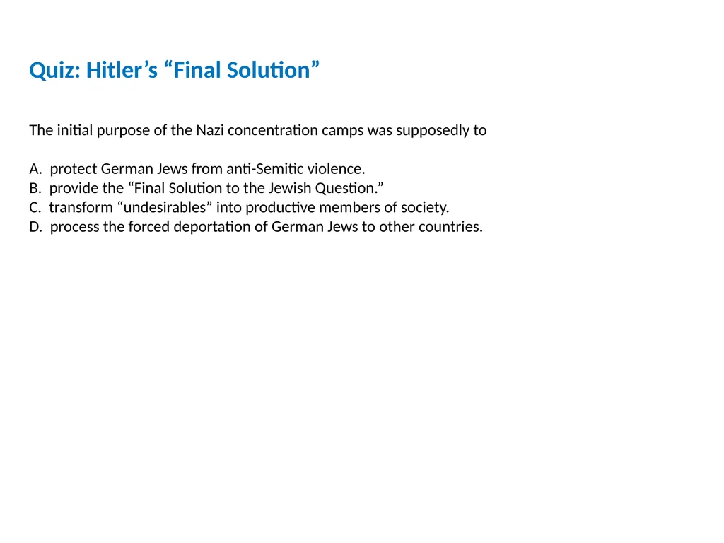 World War II (1931-1945) Lesson 7 The Holocaust - slide 17 of 18
