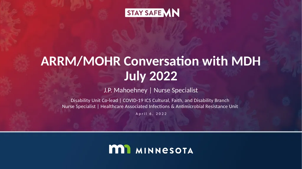 ARRM/MOHR Conversation with MDH July 6, 2022 - slide 5 of 26