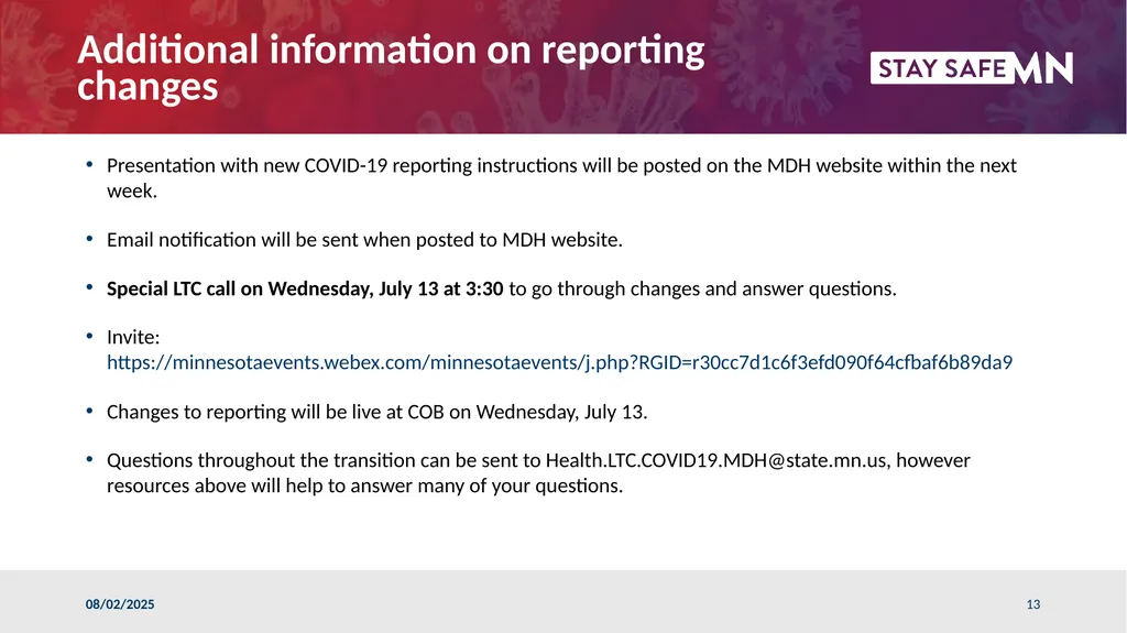 ARRM/MOHR Conversation with MDH July 6, 2022 - slide 13 of 26