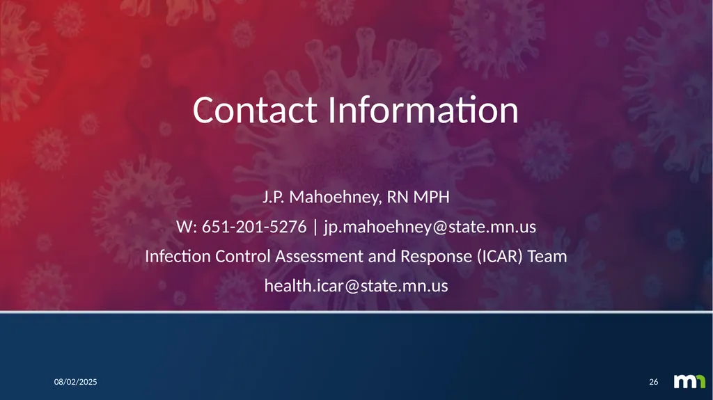 ARRM/MOHR Conversation with MDH July 6, 2022 - slide 26 of 26