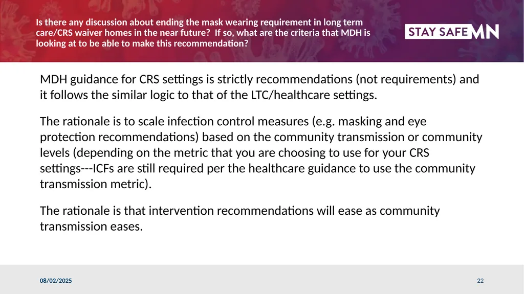 ARRM/MOHR Conversation with MDH July 6, 2022 - slide 22 of 26